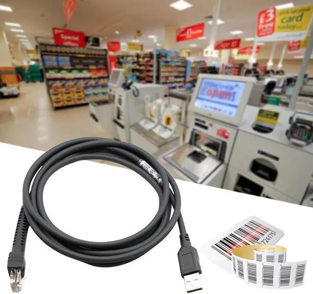 Main image of 5-Pcs 7FT USB Cable for Motorola Symbol Barcode Scanner ls2208 CBA-U01-S07ZAR