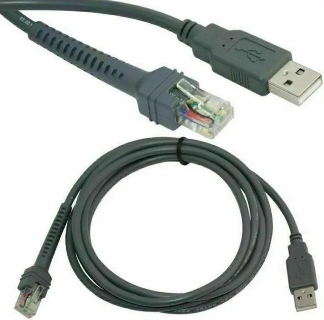 Alt view image 2 of 6 - 5-Pcs 7FT USB Cable for Motorola Symbol Barcode Scanner ls2208 CBA-U01-S07ZAR