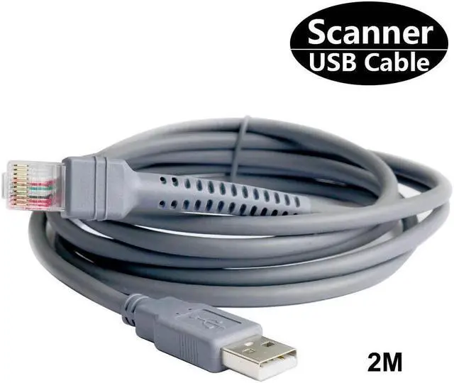 Main image of 5-Pcs LS2208 Cable 6ft 2M Symbol Barcode Scanner LS1203 LS4208 DS9208 CBA-U01-S07ZAR