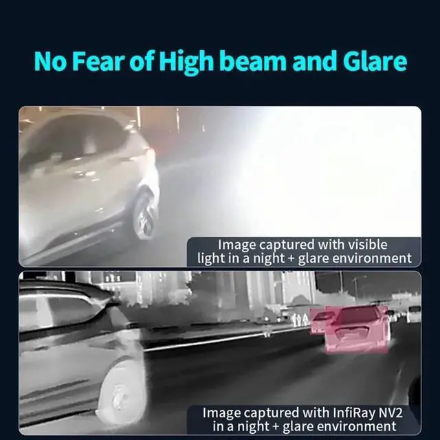 Alt view image 4 of 6 - InfiRay OEM NV2 200m Long-Range Thermal Fog Camera for Car Vehicle Night Vision