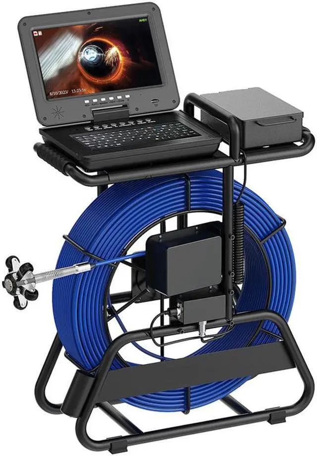 Alt view image 4 of 7 - 50M Sewer Pipe Inspection Camera 10 Inch IPS 1080P Screen and Meter Counter+Self-Leveling 512HZ Locator+Diameter 7mm thick cable with brake