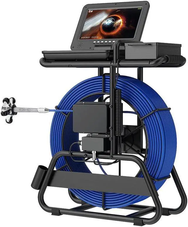 Alt view image 6 of 7 - 50M Sewer Pipe Inspection Camera 10 Inch IPS 1080P Screen and Meter Counter+Self-Leveling 512HZ Locator+Diameter 7mm thick cable with brake