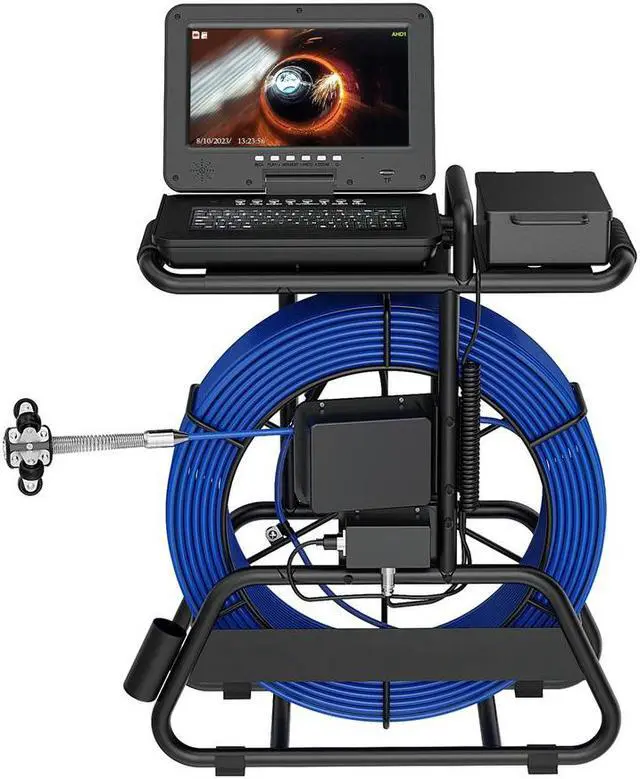 Alt view image 7 of 7 - 50M Sewer Pipe Inspection Camera 10 Inch IPS 1080P Screen and Meter Counter+Self-Leveling 512HZ Locator+Diameter 7mm thick cable with brake