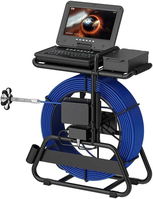 Alt view image 3 of 6 - 50M Sewer Pipe Inspection Camera 10 Inch IPS 1080P Screen and Meter Counter+Self-Leveling 512HZ Locator+Diameter 7mm thick cable with brake 50m/164ft