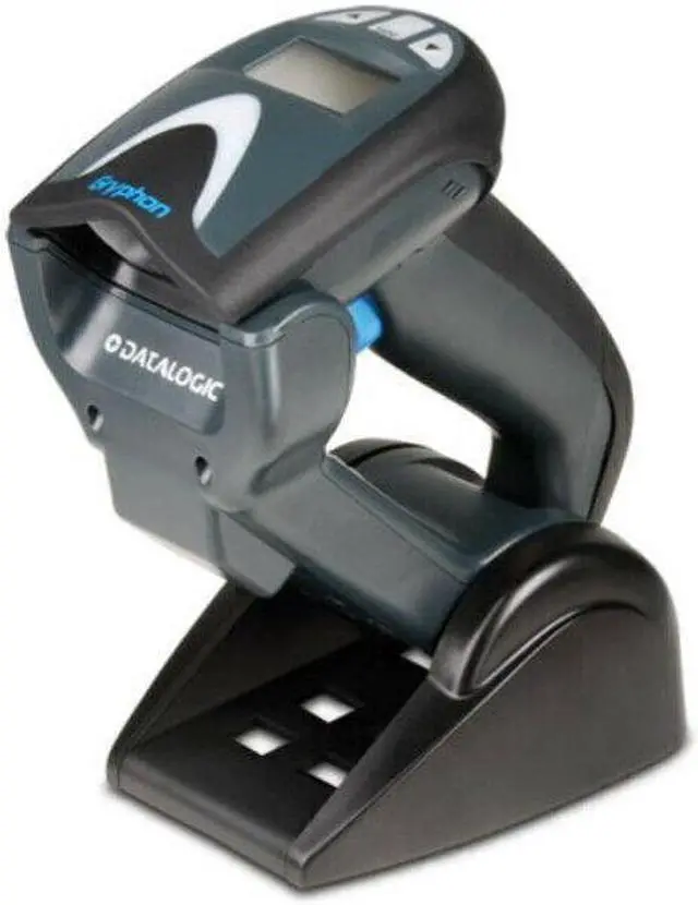 Alt view image 6 of 6 - Datalogic GM4500-BK-433K1 2D USB Handheld Cordless Barcode Scanner Reader w Base