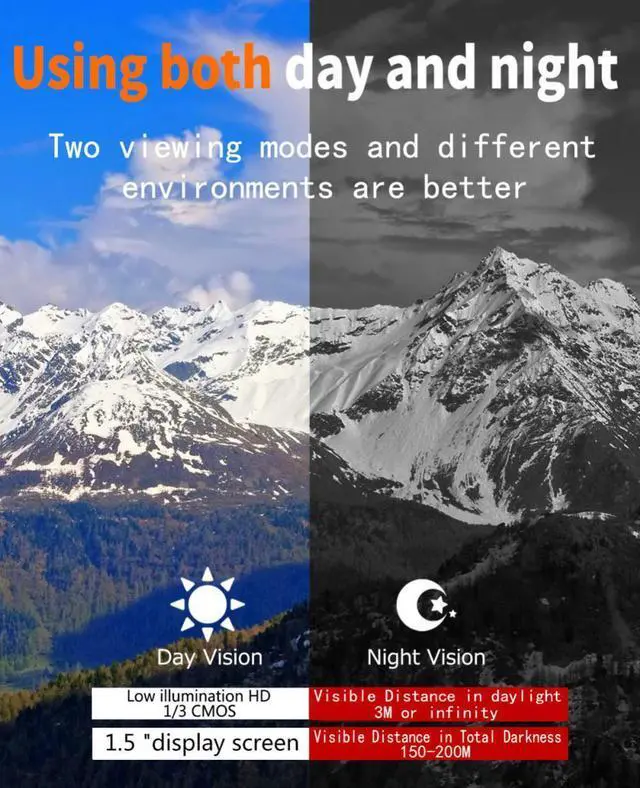 Alt view image 3 of 7 - 4K Night Vision Monocular Infrared Night Vision Camera 9 Languages 5X Digital Zoom 200M Full Dark Viewing Distance for Hunting NV1000C-4K