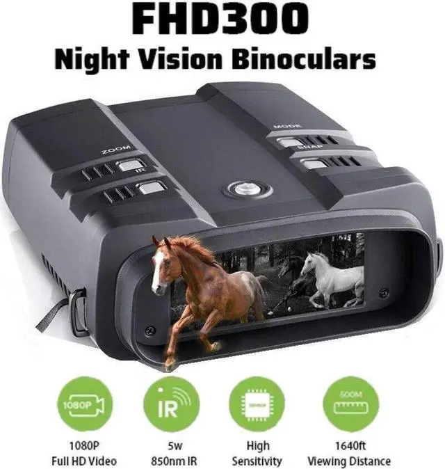 Main image of Night Vision Binoculars Telescope Infrared Camera 1920pX1080p 700m Range 4 Inch Display for Observation Hunting