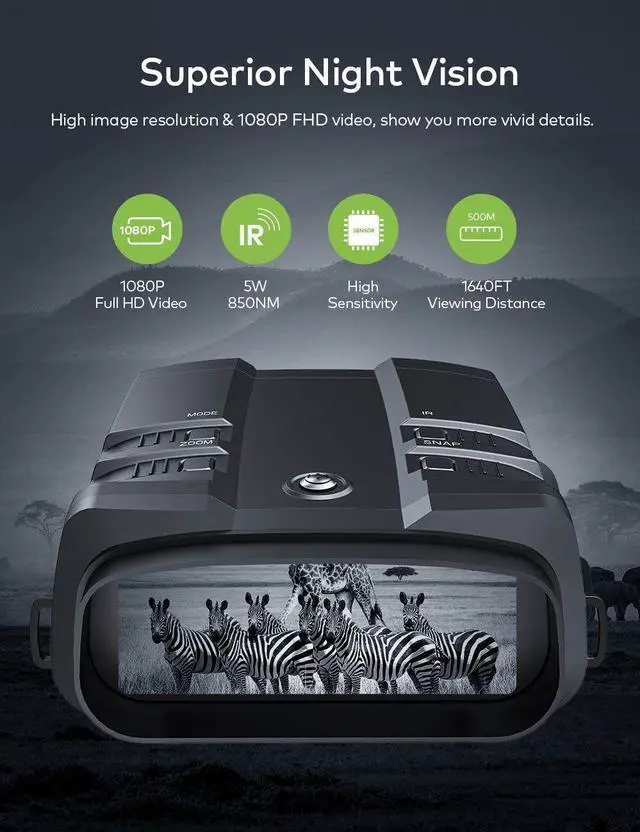Alt view image 3 of 7 - 1080P FHD300 Digital Infrared Night Vision Binoculars Telescope for Hunting
