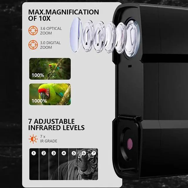 Alt view image 4 of 7 - NVFHD300 Night Vision Binoculars Infrared Thermal Camera Support Photos /Videos