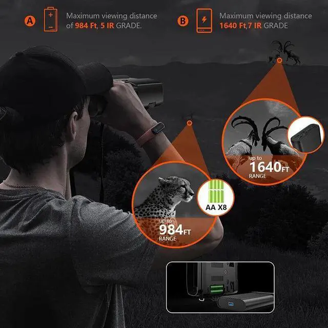 Alt view image 6 of 7 - NVFHD300 Night Vision Binoculars Infrared Thermal Camera Support Photos /Videos