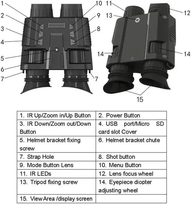 Alt view image 7 of 7 - NV8000 3D Night Vision Binoculars Hunting Infrared Digital Head Mount Goggles