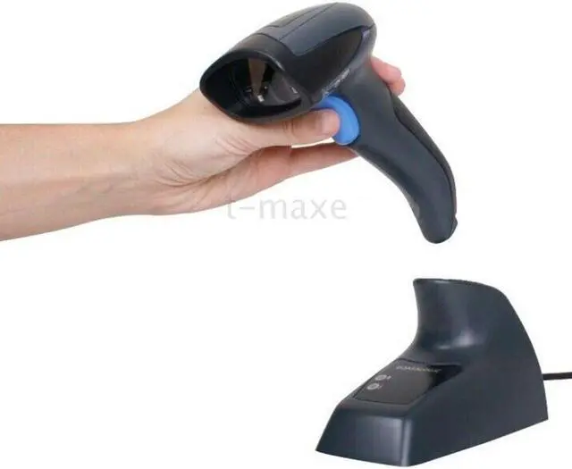 Alt view image 6 of 6 - Datalogic QuickScan QBT2131-BK-BTK1 1D USB Handheld Barcode Scanner with Stand