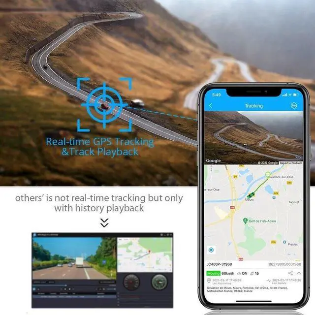 Alt view image 3 of 7 - JIMI JC400P 4G Car DashCam UBI GPS Wifi DVR Cloud Storage 1080P Tracker Cam