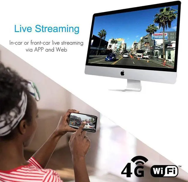 Alt view image 3 of 7 - Jimi JC400P 4G Car Camera With Live Stream 1080P Dual Cameras GPS Tracking WIFI