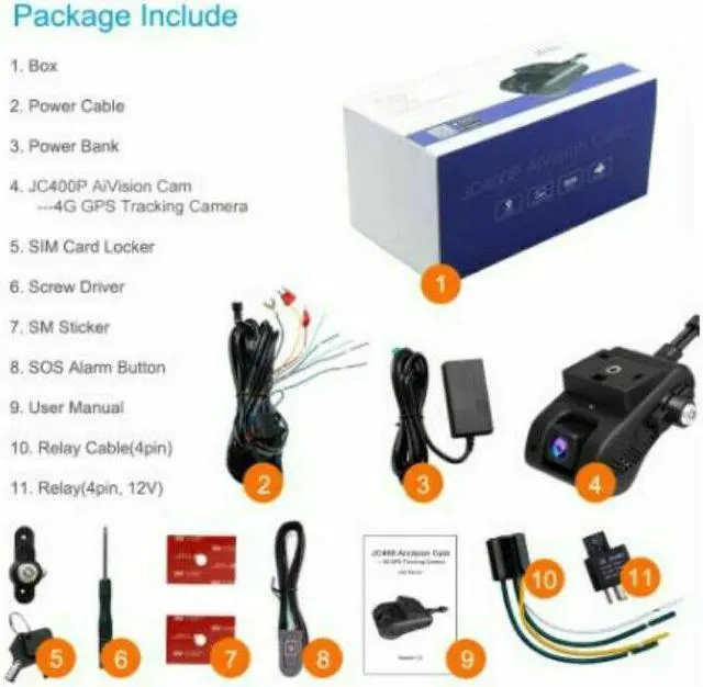 Alt view image 5 of 7 - Jimi JC400P 4G Car Camera With Live Stream 1080P Dual Cameras GPS Tracking WIFI