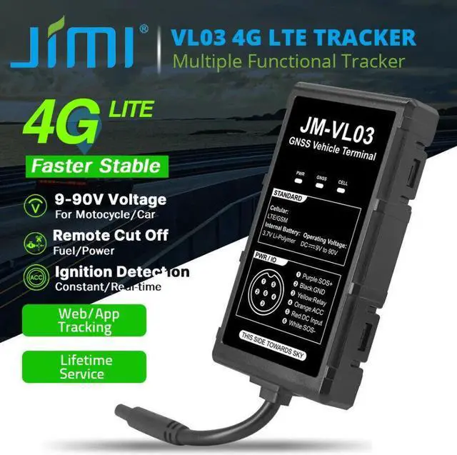 Main image of Jimi VL03 GPS Tracker 4G LTE Waterproof 9-90V Driving Behavior Oil Cut-Off