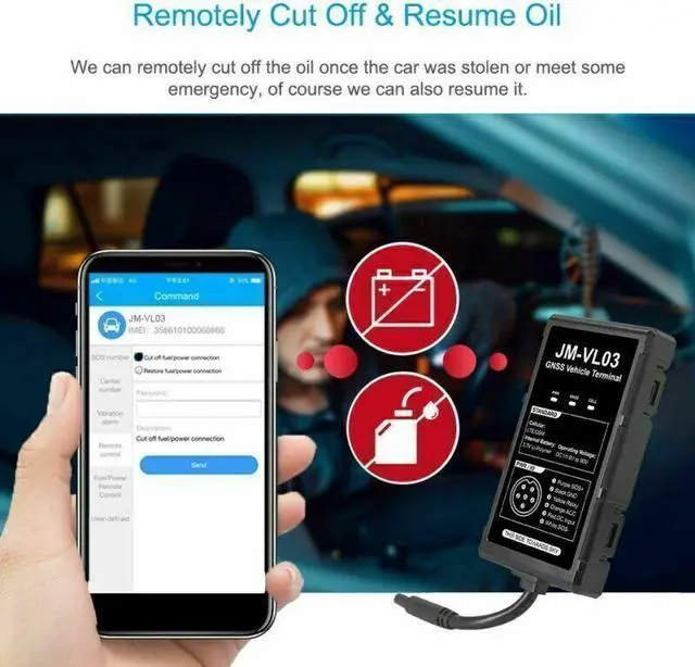 Alt view image 4 of 6 - Jimi VL03 4G Motorcycle Car GPS Tracker Real-time Tracking Smart Alert Driving