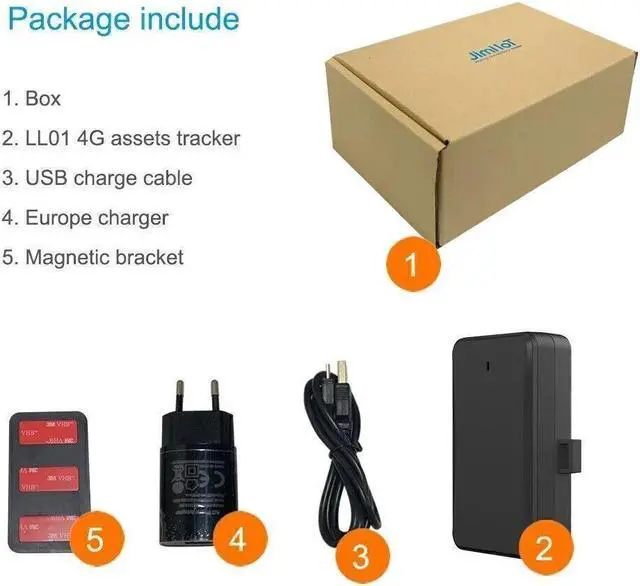 Main image of Jimi LL01 4G LTE GPS Tracker 10000mAh Battery Google Map Asset Locator For Cars