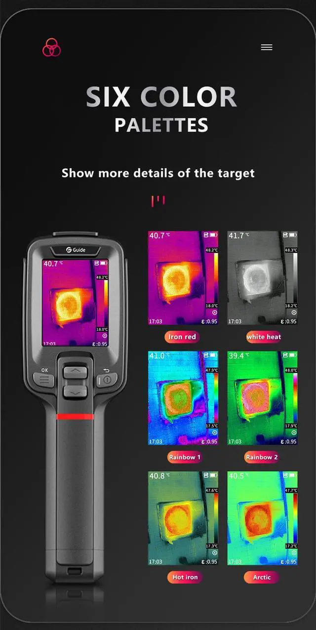 Alt view image 5 of 7 - Guide PC210 Thermal Camera Infrared Thermal Imager for PCB Circuit HVAC Inspection Electrical Car Repair Thermographic Camera