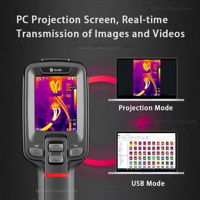 Alt view image 7 of 7 - Guide PC210 Thermal Camera Infrared Thermal Imager for PCB Circuit HVAC Inspection Electrical Car Repair Thermographic Camera