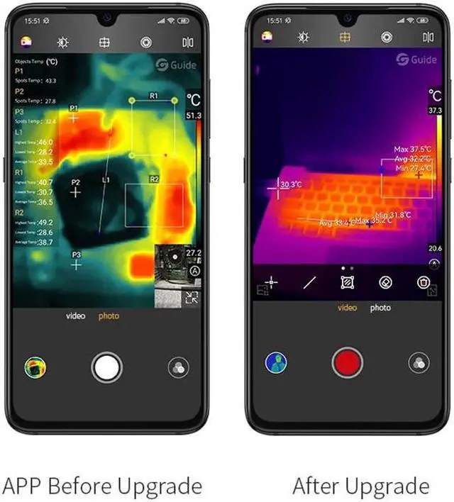 Alt view image 3 of 7 - Guide Mobir 2S Thermal Imaging Camera 100M Night Vision IR 256x192 Pixels Infrared Thermal Imager for Android Phone Type C