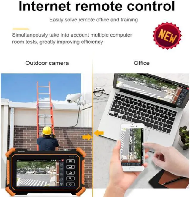 Alt view image 3 of 7 - 4" CCTV Tester IPC-1900 Plus 8MP AHD CVI TV SDI CCTV Camera Tester HDMI VGA Input PTZ PoE IP Camera Tester CFTV Tester Cable Tes