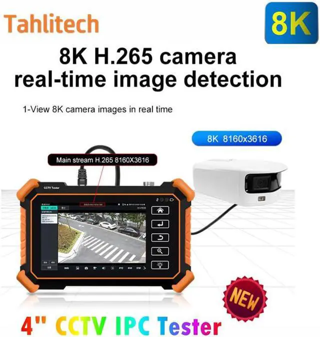 Alt view image 5 of 7 - 4" CCTV Tester IPC-1900 Plus 8MP AHD CVI TV SDI CCTV Camera Tester HDMI VGA Input PTZ PoE IP Camera Tester CFTV Tester Cable Tes