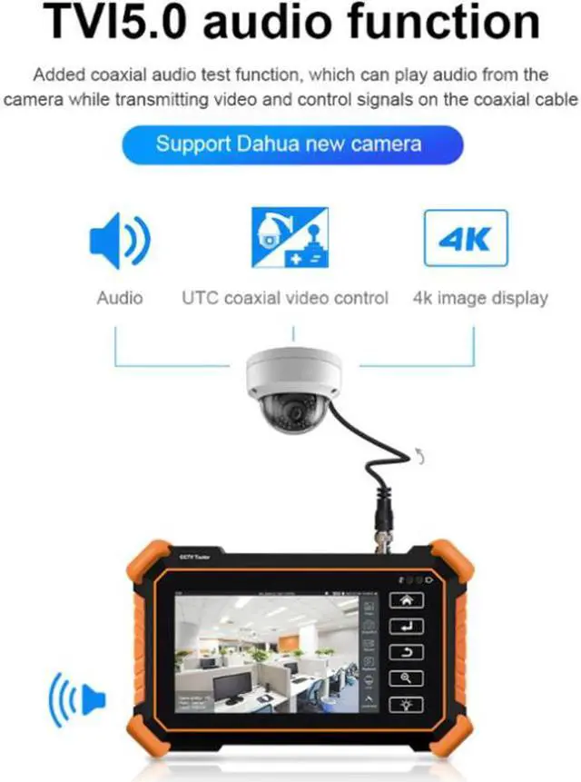 Alt view image 6 of 7 - 4" CCTV Tester IPC-1900 Plus 8MP AHD CVI TV SDI CCTV Camera Tester HDMI VGA Input PTZ PoE IP Camera Tester CFTV Tester Cable Tes