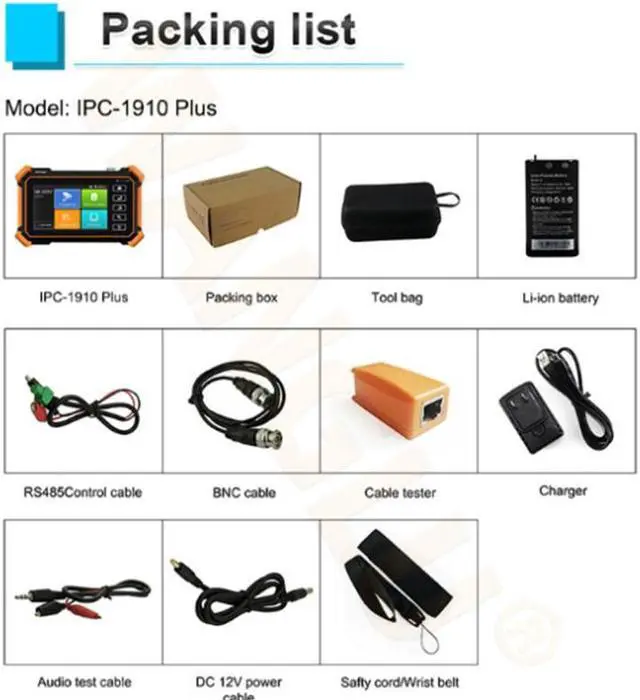Alt view image 7 of 7 - 4" CCTV Tester IPC-1900 Plus 8MP AHD CVI TV SDI CCTV Camera Tester HDMI VGA Input PTZ PoE IP Camera Tester CFTV Tester Cable Tes