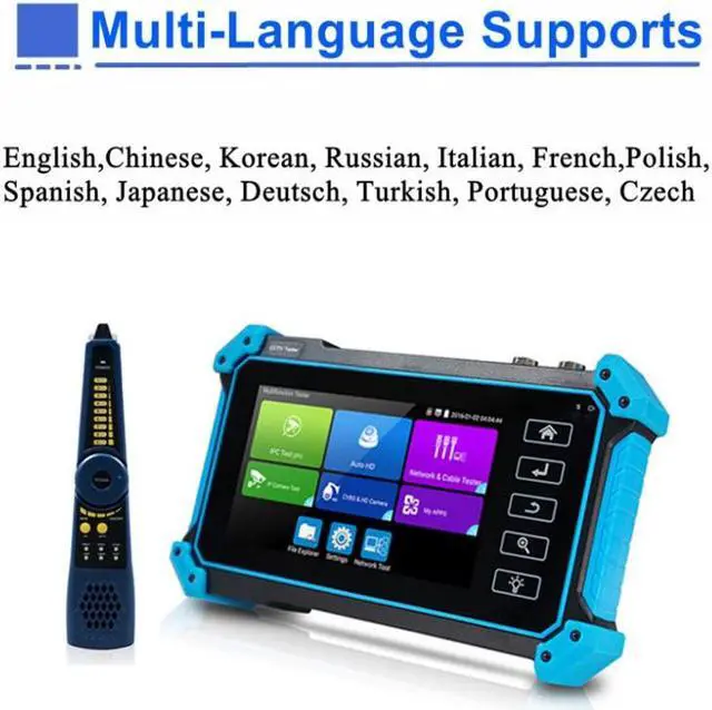 Alt view image 6 of 7 - 5.4" IPC-5100C Plus CCTV Tester IP Tester 4K Monitor Testers HDMI VGA CCTV for IPC POE AHD CVI TVI SDI Cable Testing