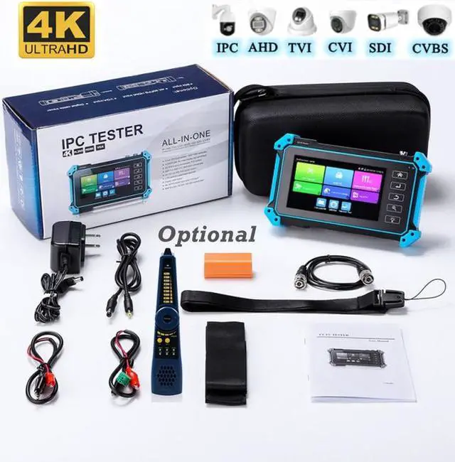 Alt view image 7 of 7 - 5.4" IPC-5100C Plus CCTV Tester IP Tester 4K Monitor Testers HDMI VGA CCTV for IPC POE AHD CVI TVI SDI Cable Testing