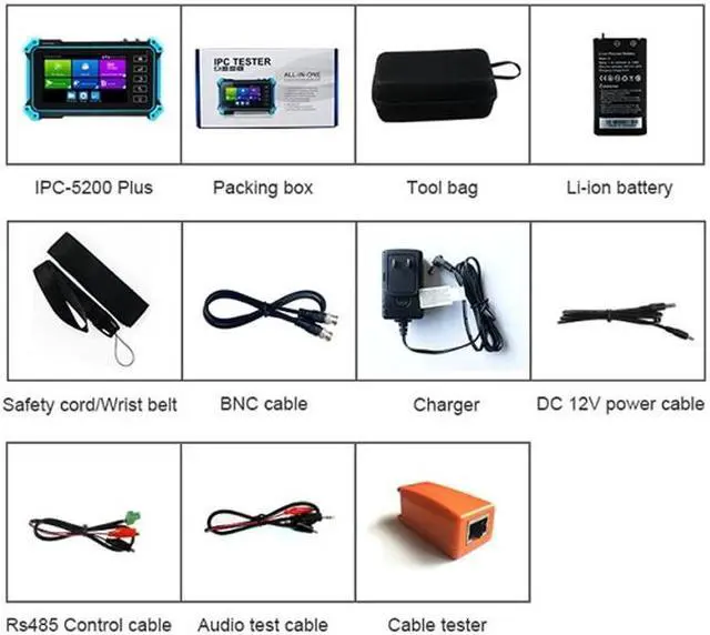 Alt view image 7 of 7 - 5.4" IPC-5200 Plus CCTV Tester IP Tester 4K Monitor Testers HDMI VGA CCTV for IPC POE AHD CVI TVI SDI Cable Testing