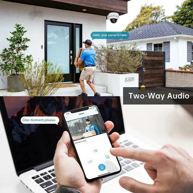 Alt view image 4 of 6 - 5MP 2.4G WIFI Dome PTZ 5X Optical Zoom IP Humanoid Tracking Camera 2 way audio 128GB