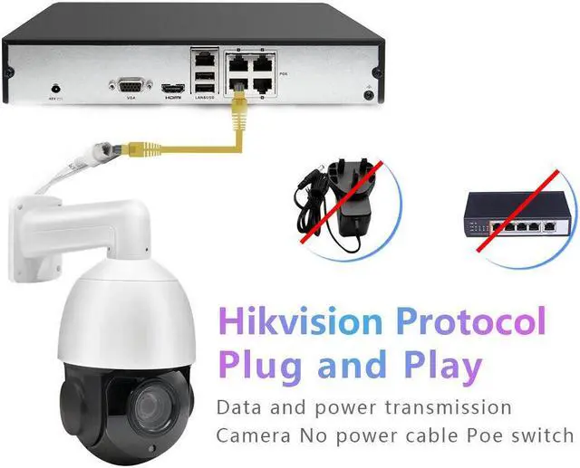 Alt view image 3 of 7 - Compatible 8MP 36X Zoom 2 Way Audio PTZ Speed Dome Security IP Camera