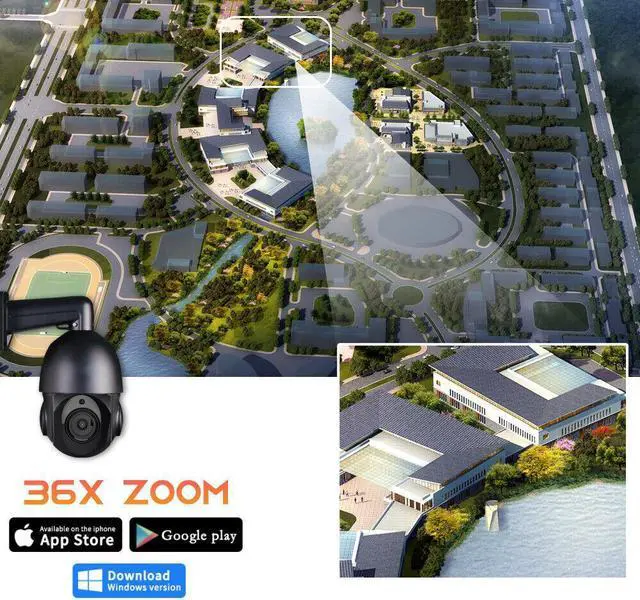Alt view image 5 of 7 - Compatible 8MP 36X Zoom 2 Way Audio PTZ Speed Dome Security IP Camera