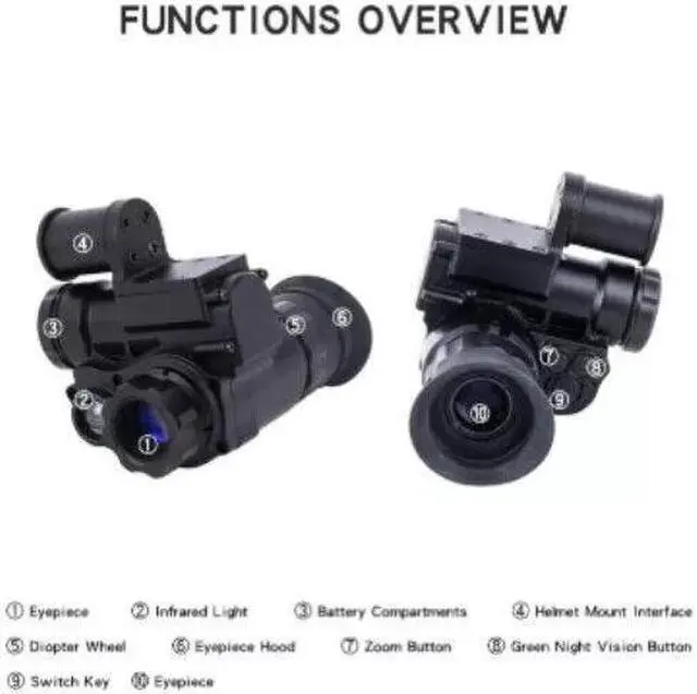 Alt view image 4 of 7 - NVG10 Night Vision Monocular Helmet Digital Camera Scope HD Green Tactical WiFi