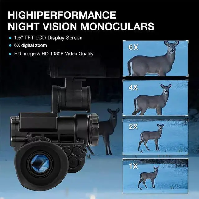 Alt view image 7 of 7 - NVG10 Night Vision Monocular Helmet Digital Camera Scope HD Green Tactical WiFi