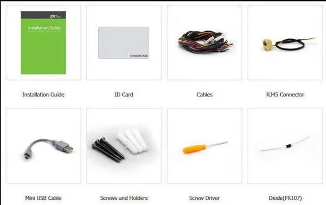 Alt view image 5 of 7 - ZKTeco TF1700 RFID USB/TCP/IP Waterproof Fingerprint ID Door Access Card Reader