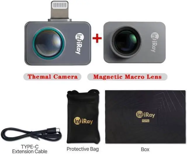 Alt view image 7 of 7 - InfiRay P2 Pro Thermal Camera 25 Hz Thermal Imager for iPhone  iOS 256x192 IR Thermal +Magnetic Macro lens
