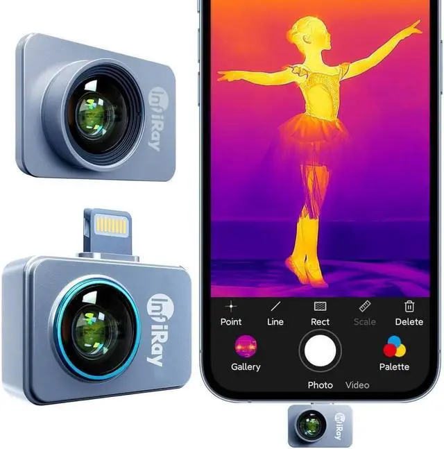 Alt view image 5 of 7 - InfiRay P2 Pro Thermal Camera 25 Hz Thermal Imager for iPhone  iOS 256x192 IR Thermal +Magnetic Macro lens