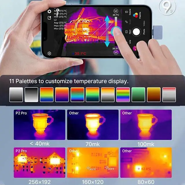 Alt view image 6 of 7 - (For Android) Xinfrared InfiRay P2 Pro 256x192 IR Thermal Imaging Camera Type-C Port