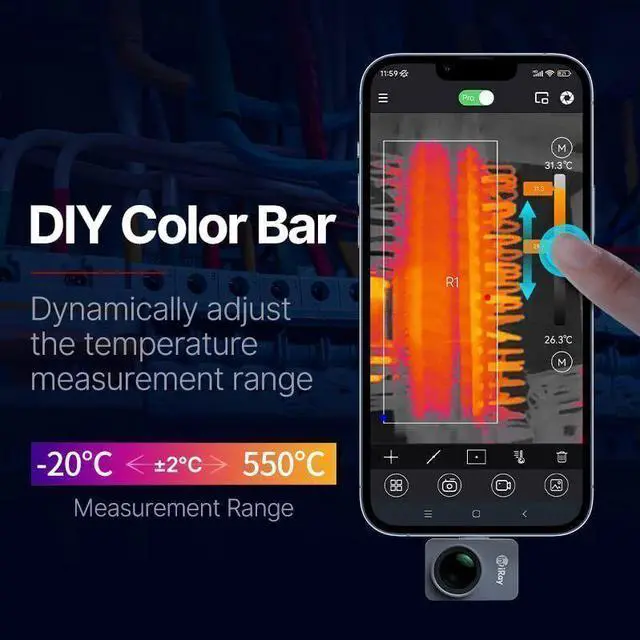 Alt view image 7 of 7 - (For IOS) INFIRAY P2 Pro Infrared Thermal Imager Temperature Scanner For IOS iPhone