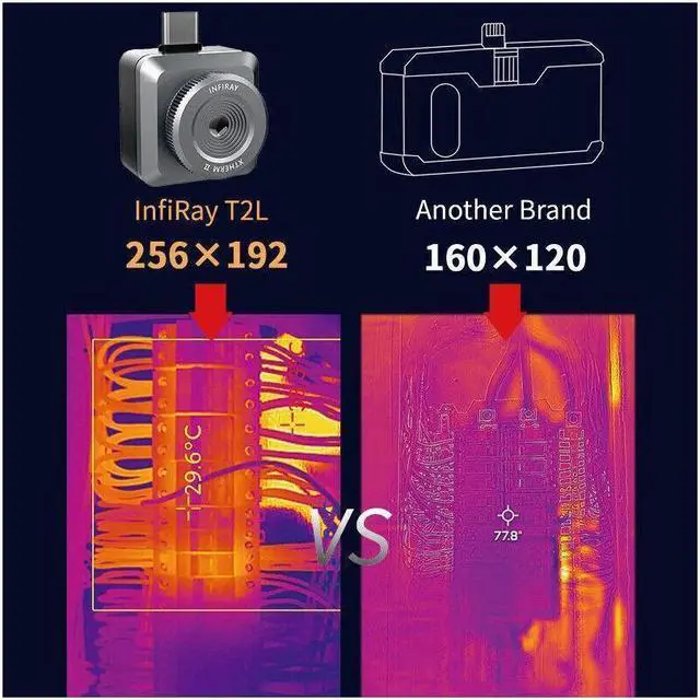 Alt view image 3 of 7 - InfiRay T2L Thermal Camera Imaging Camera For Smart Phone Range -20°~+120 for iPhone iOS