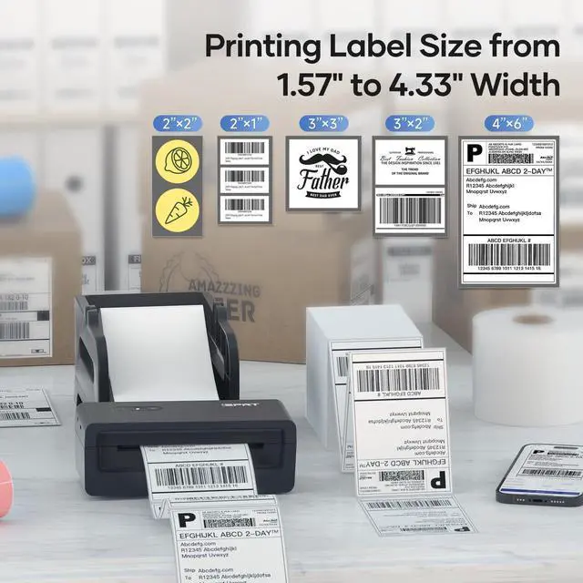 Alt view image 5 of 7 - iDPRT Shipping Label Printer 4x6 Bluetooth Thermal Label Printer for Small Business and Shipping Packaging,  for Phone via APP,