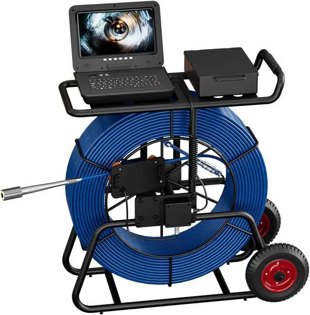 Alt view image 5 of 7 - 10" 1080P AHD Camera Screen Sewer Drain Pipe HD IPS monitor, resolution: 1024*600  With video, audio, photo, meter, clock, keyboard input. (160m/524ft)