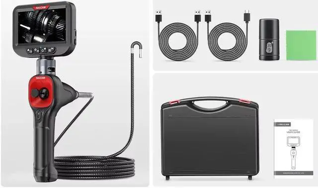 Alt view image 7 of 7 - Ralcam 4-Way 360° Articulating Borescope Industrial Endoscope Inspection Camera
