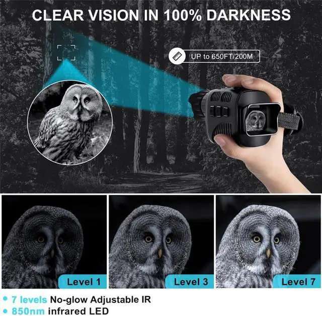 Alt view image 7 of 7 - NV3185 4X Monocular Digital Telescope Hunting Night Device for Hunting Animal