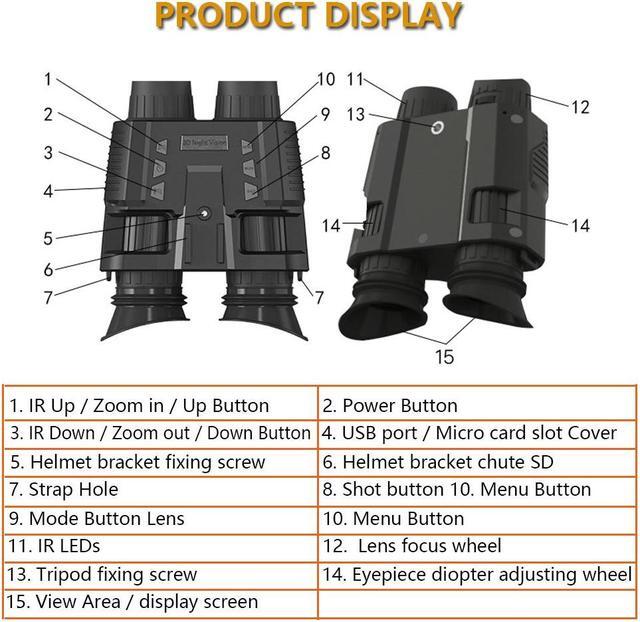 Alt view image 2 of 7 - NV8000 3D Night Vision Binoculars Infrared Digital Head Mount Goggles Hunting