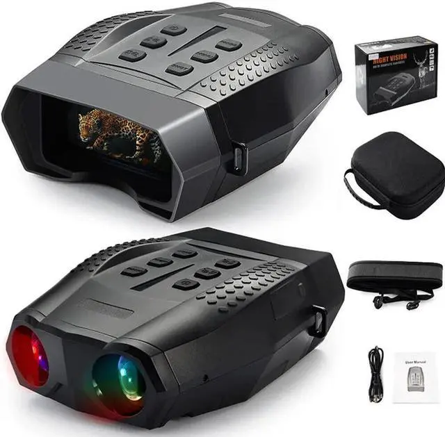 Alt view image 3 of 7 - 3D 8X Night Vision Goggles Head Mounted Binoculars Infrared Outdoor for Hunting