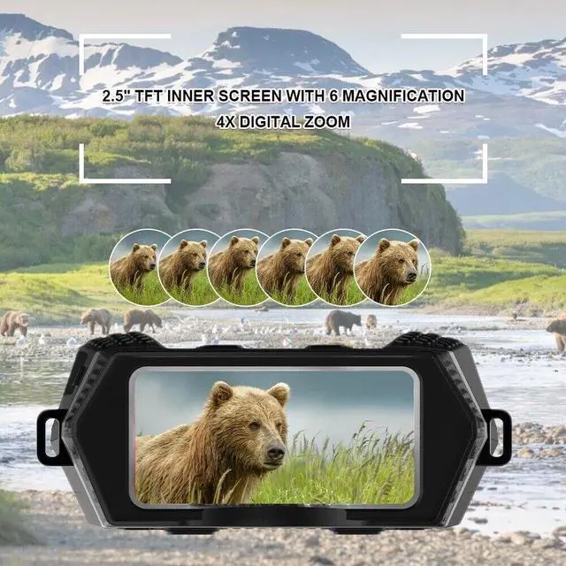 Alt view image 6 of 7 - 3D 8X Night Vision Goggles Head Mounted Binoculars Infrared Outdoor for Hunting